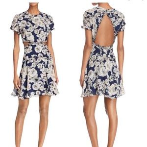 Bardot Briana cutout dress navy floral